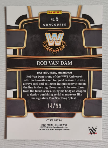 Rob van Dam - 2024 Panini Select WWE Wrestling Legends #5 Prizm Concourse Red Wave /99