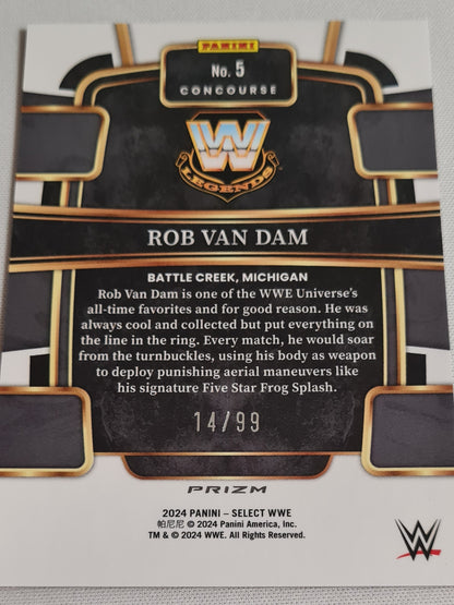Rob van Dam - 2024 Panini Select WWE Wrestling Legends #5 Prizm Concourse Red Wave /99