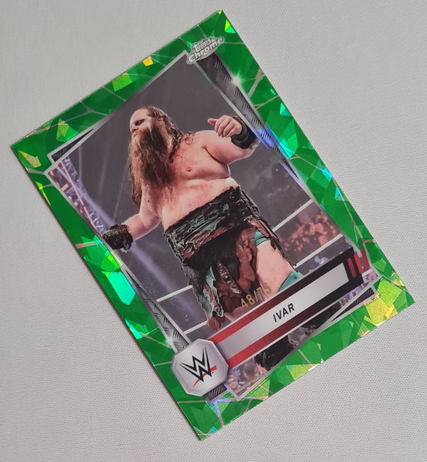 Ivar - 2025 Topps Chrome WWE Wrestling RAW #77 Green Geometric Refraction /75