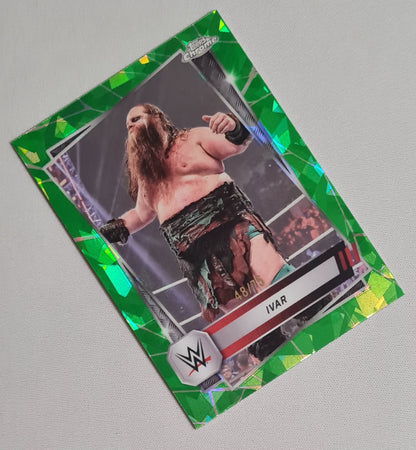 Ivar - 2025 Topps Chrome WWE Wrestling RAW #77 Green Geometric Refraction /75