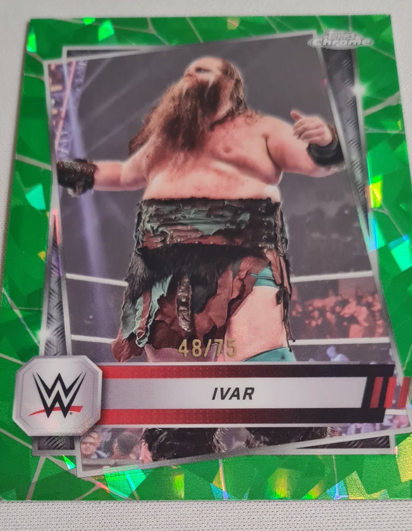 Ivar - 2025 Topps Chrome WWE Wrestling RAW #77 Green Geometric Refraction /75