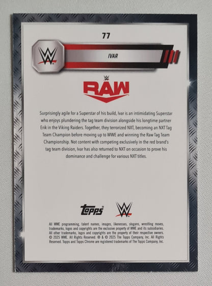 Ivar - 2025 Topps Chrome WWE Wrestling RAW #77 Green Geometric Refraction /75