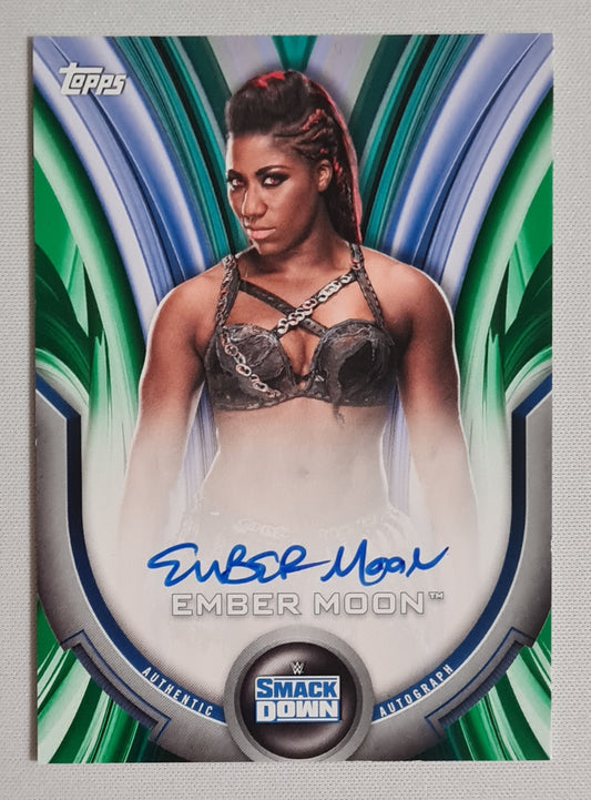 Ember Moon - 2020 Topps Chrome WWE Wrestling Smack Down #A-EM /75 ON CARD AUTO