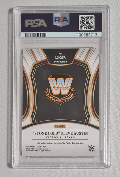 Steve Austin - 2024 Panini Select WWE Wrestling Legendary Signature "Stone Cold Steven Austin" #LSSCA PSA 10 GEM Mint / Auto