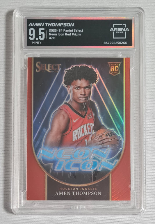 Amen Thompson - 2023/24 Panini Select Neon Icon NBA Basketball Houston Rockets (RC) Arena Club 9.5 MINT