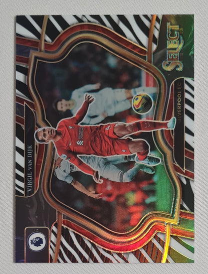 Virgil van Dijk - 2022/23 Panini Select Premier League Soccer - Field Level Prizm - Zebra /25 SP