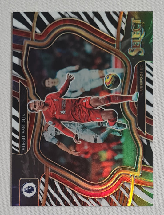Virgil van Dijk - 2022/23 Panini Select Premier League Soccer - Field Level Prizm - Zebra /25 SP