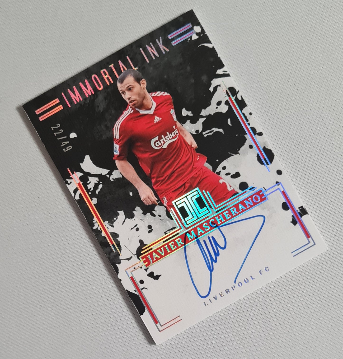 Javier Mascherano - 2024/25 Panini Impeccable Premier League Soccer Immortal Ink Liverpool #IMM-JM /Auto/49