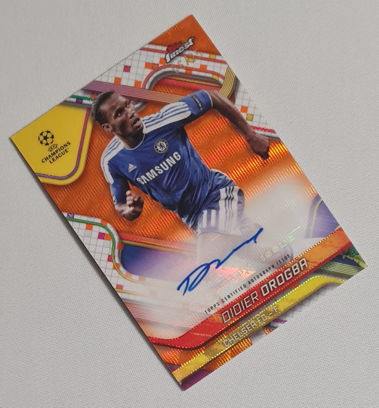 Didier Drogba - 2025 Topps Finest Chelsea FC (CL) #BA-DD /Auto /25 Orange Wave