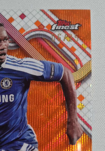 Didier Drogba - 2025 Topps Finest Chelsea FC (CL) #BA-DD /Auto /25 Orange Wave