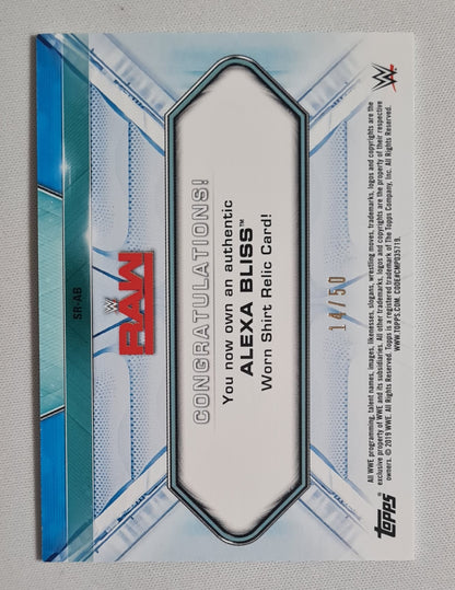 Alexa Bliss - 2019 Topps WWE Wrestling Women's Division RAW #SR-AB Patch /50
