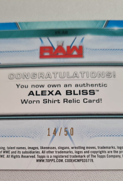 Alexa Bliss - 2019 Topps WWE Wrestling Women's Division RAW #SR-AB Patch /50
