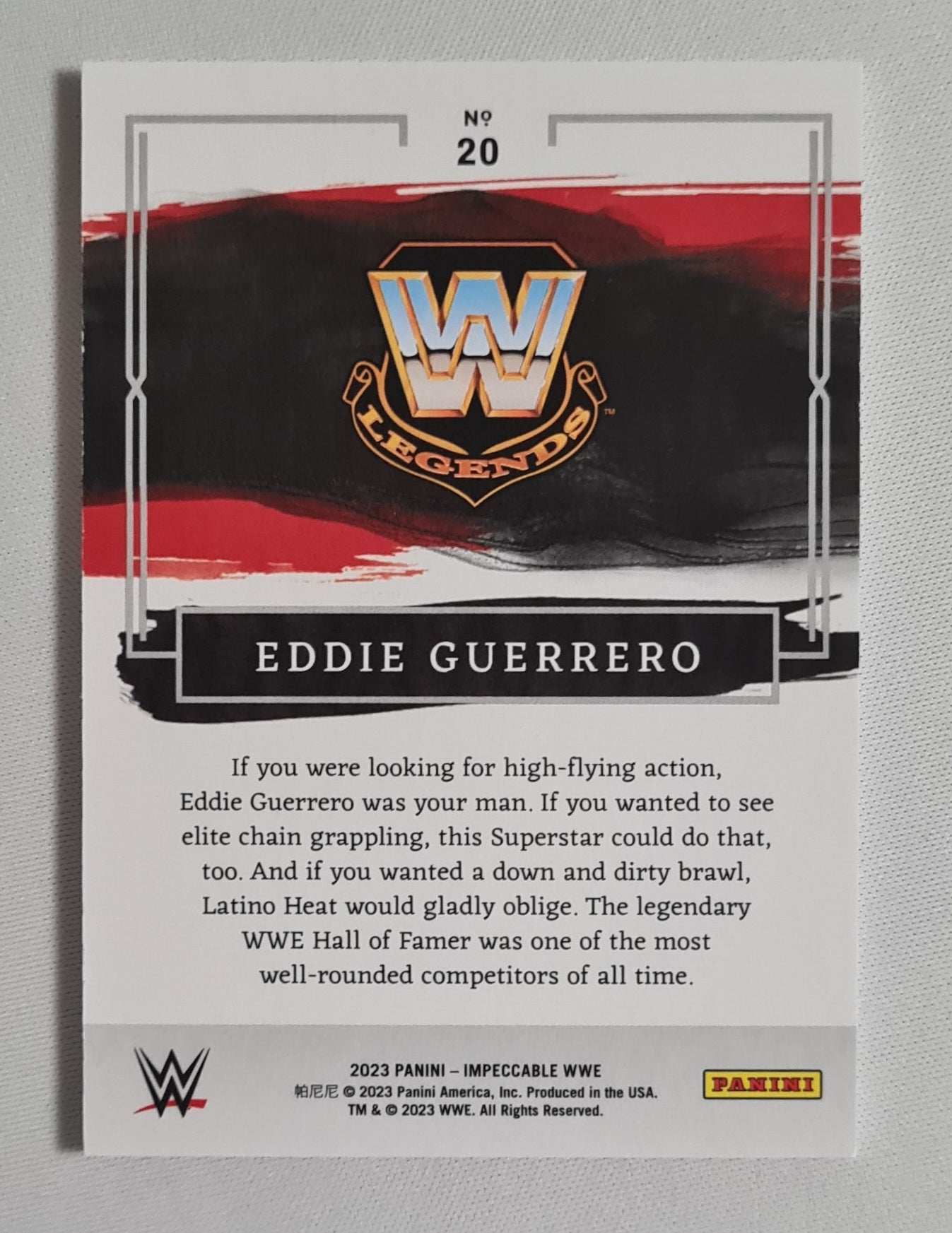 Eddie Guerrero - 2023 Panini Impeccable WWE Wrestling Legends #20 /99