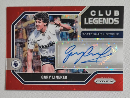 Gary Lineker - 2021/22 Panini Prizm Premier League Soccer - Club Legends - #CL-GL Red / Autograph
