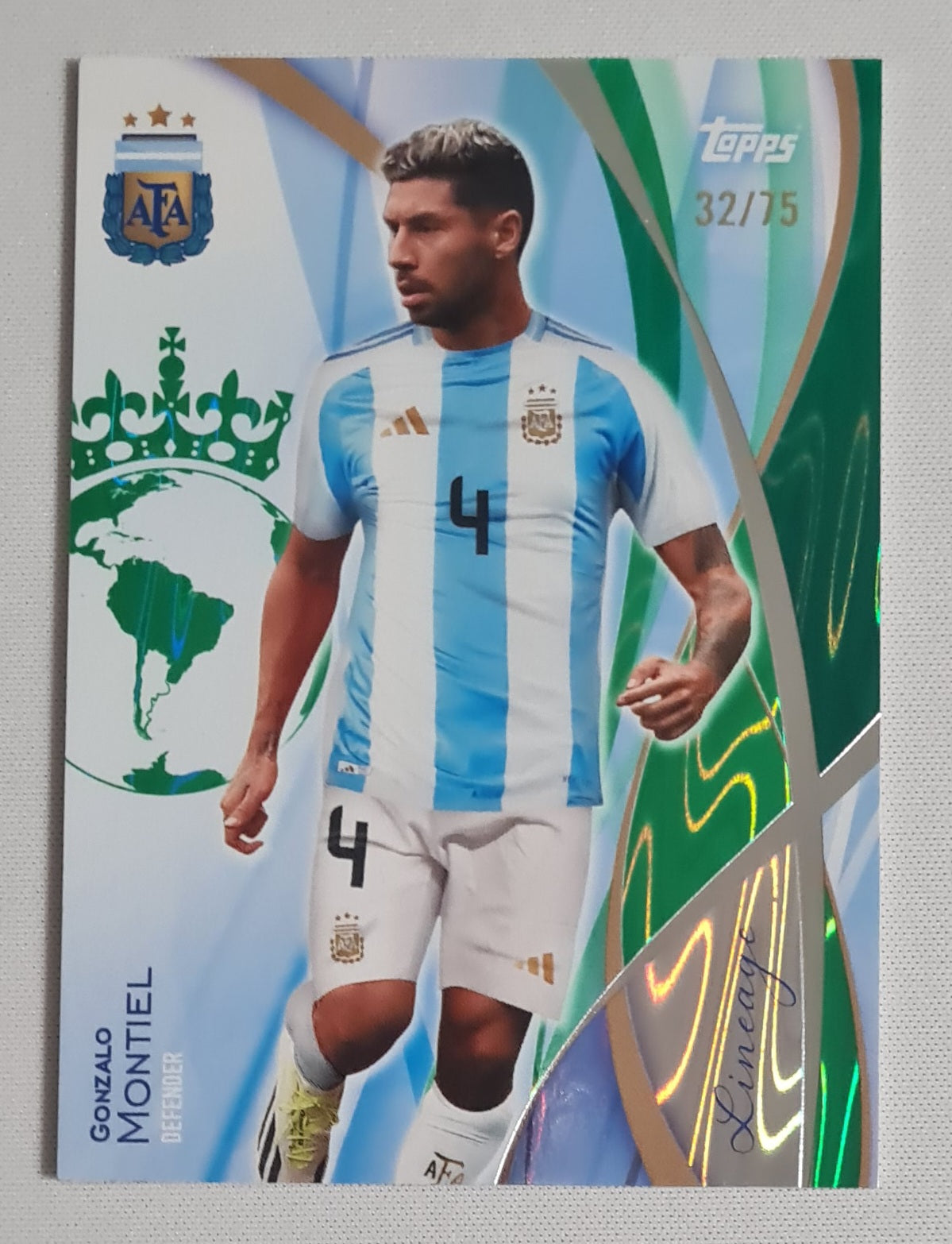 Gonzalo Montiel - 2024 Topps Lineage National Team Argentina AFA #21 Green /75