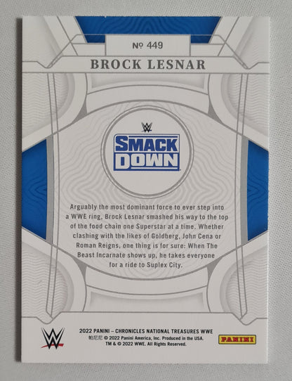 Brock Lesnar -2022 Panini Chronicles National Treasure WWE Wrestling Smack Down #449 /99