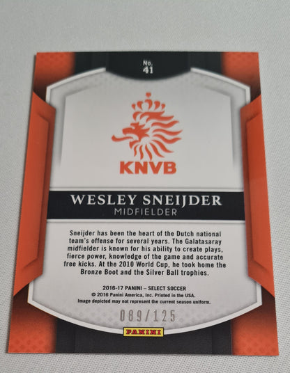Wesley Sneijder - 2016/17 Panini Select Soccer National Team Netherlands KNVB #41 Yellow Prizm /125