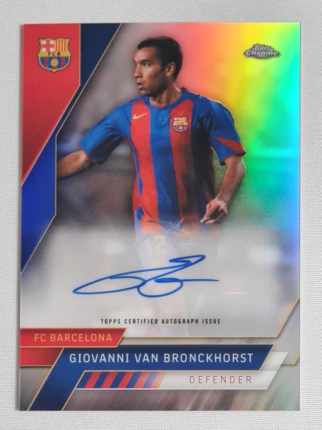 Giovanni van Bronkhorst - 2023 Topps Chrome FC Barcelona Team set #AU-VB Refractor /Autograph