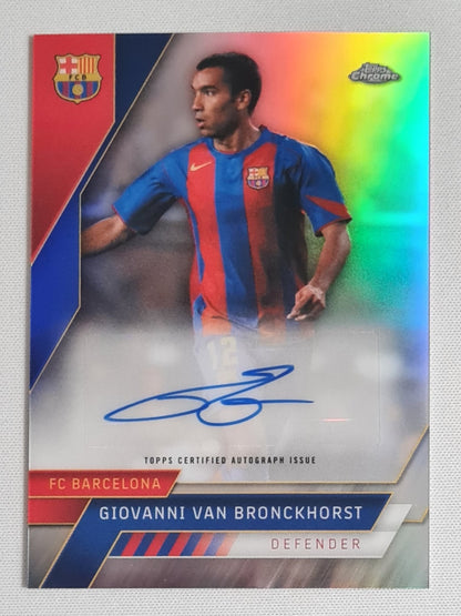 Giovanni van Bronkhorst - 2023 Topps Chrome FC Barcelona Team set #AU-VB Refractor /Autograph
