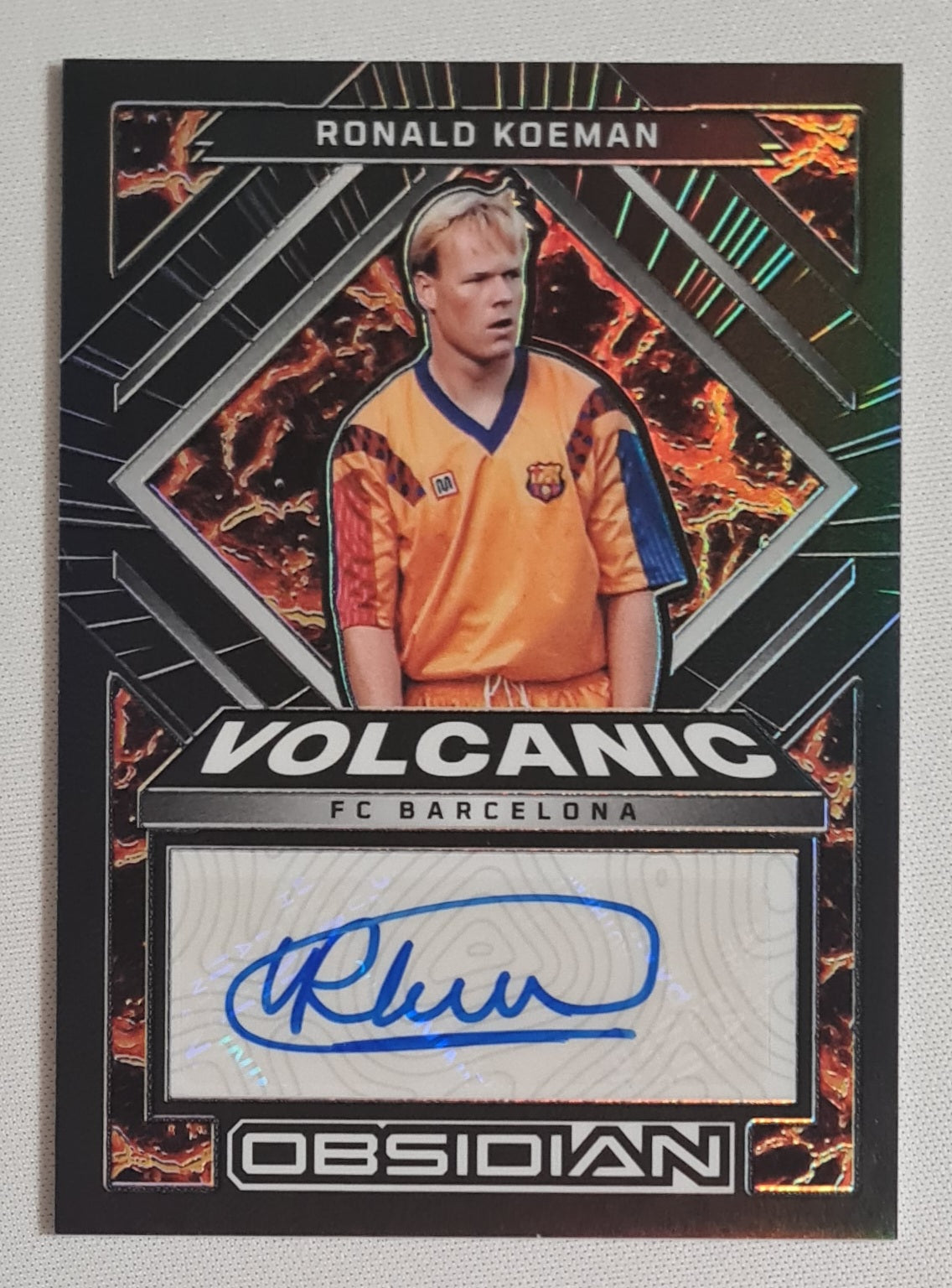 Ronald Koeman - 2022/23 Panini Obsidian Soccer Volcanic FC Barcelona #VS-RKM /199 /Auto