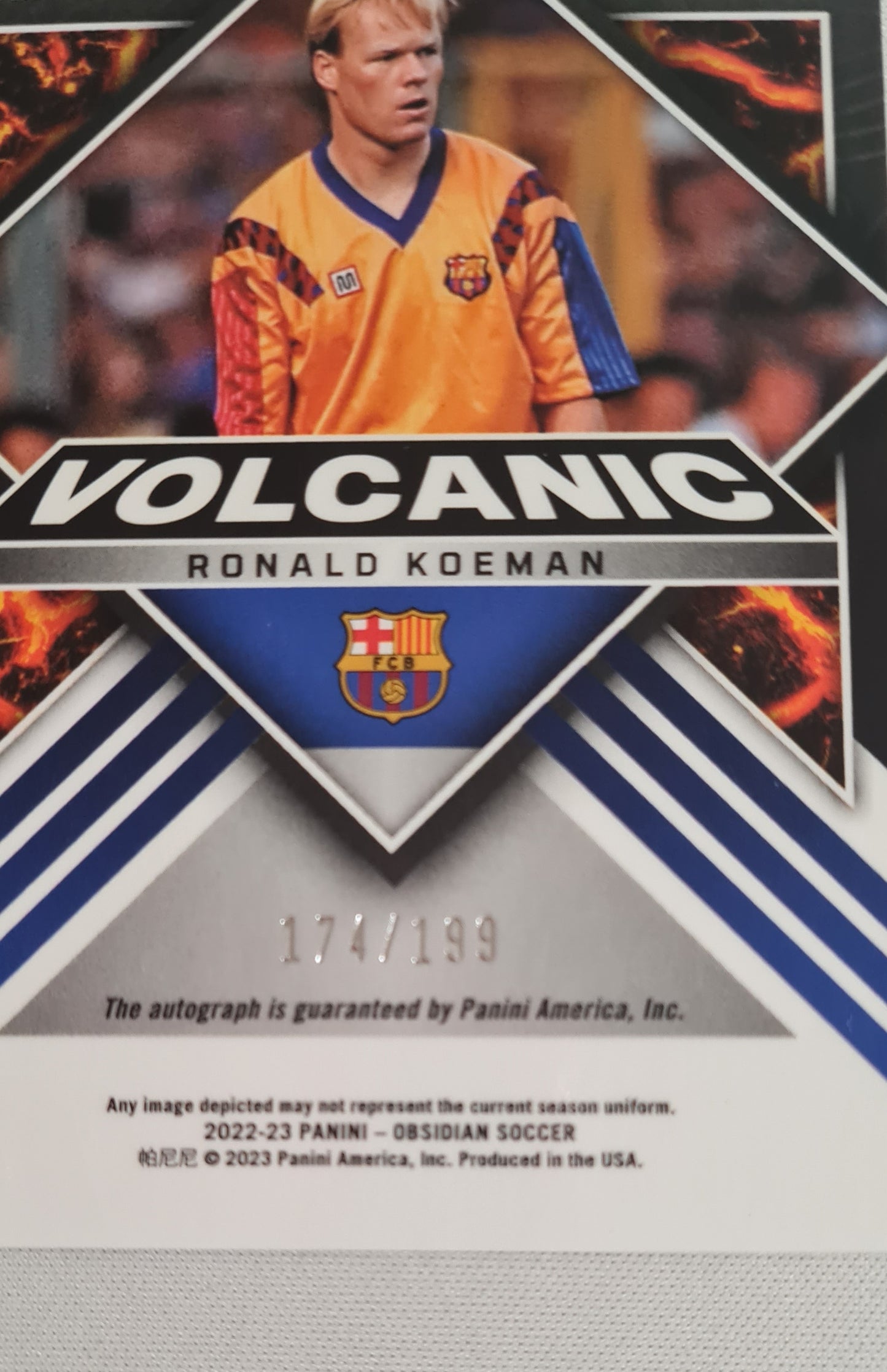 Ronald Koeman - 2022/23 Panini Obsidian Soccer Volcanic FC Barcelona #VS-RKM /199 /Auto
