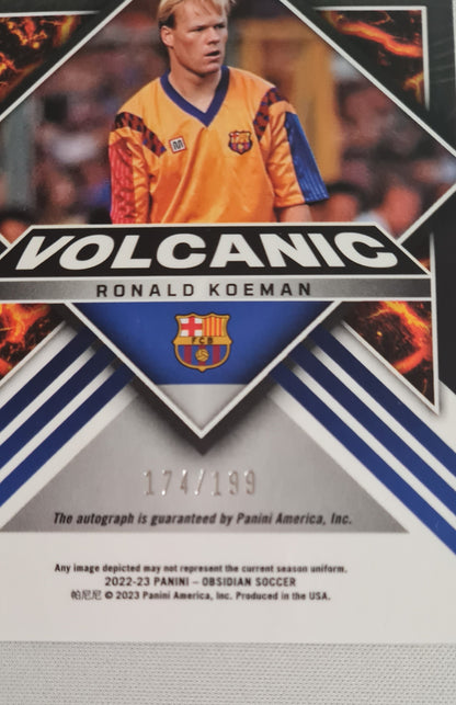 Ronald Koeman - 2022/23 Panini Obsidian Soccer Volcanic FC Barcelona #VS-RKM /199 /Auto