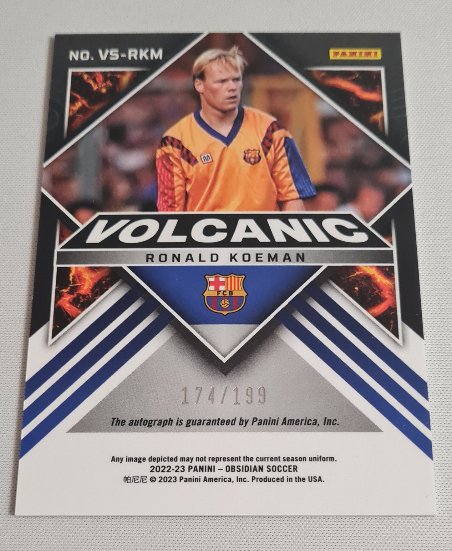 Ronald Koeman - 2022/23 Panini Obsidian Soccer Volcanic FC Barcelona #VS-RKM /199 /Auto