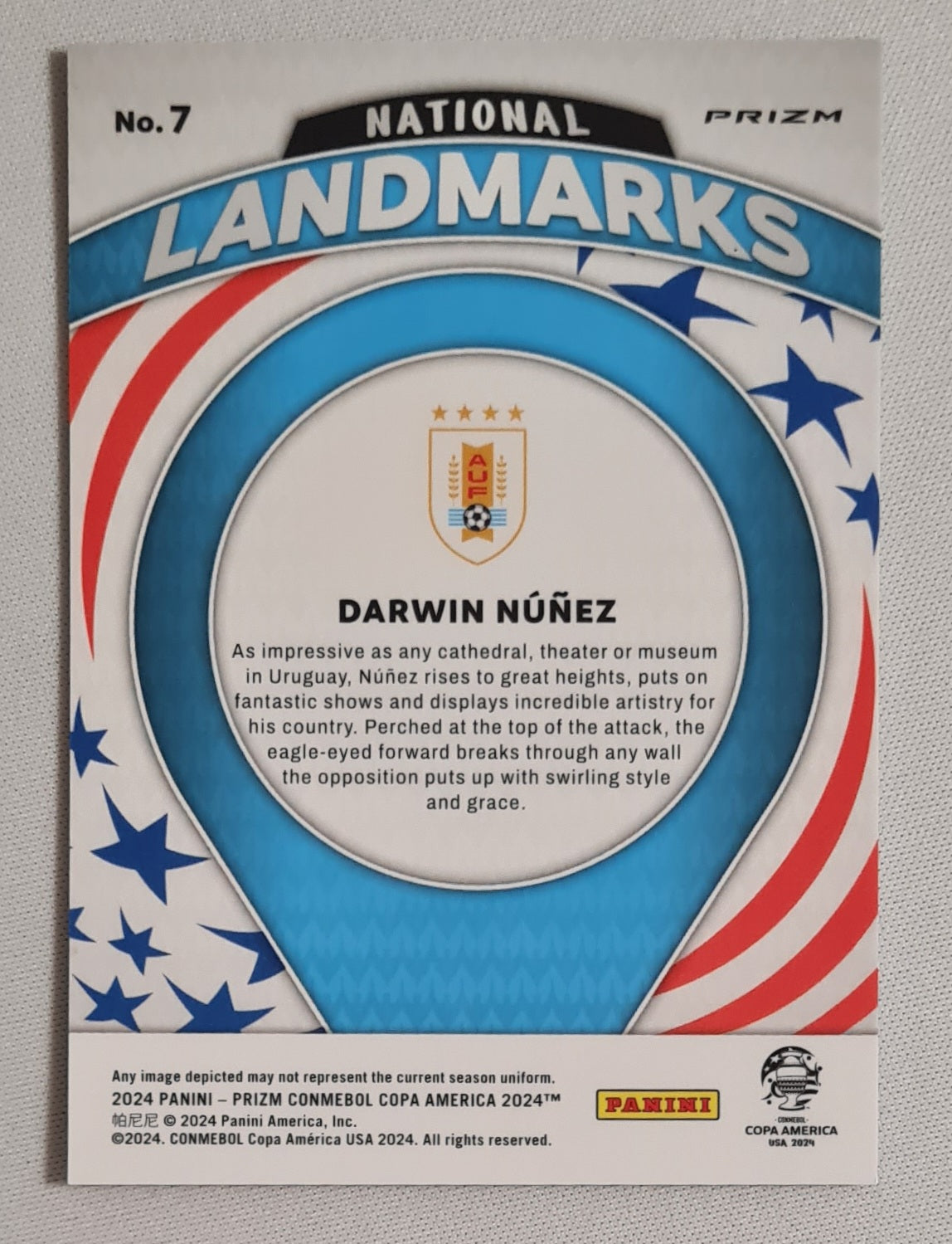 Darwin Nunez - 2024 Panini Prizm Conmebol Copa America 2024 National Landmark #7