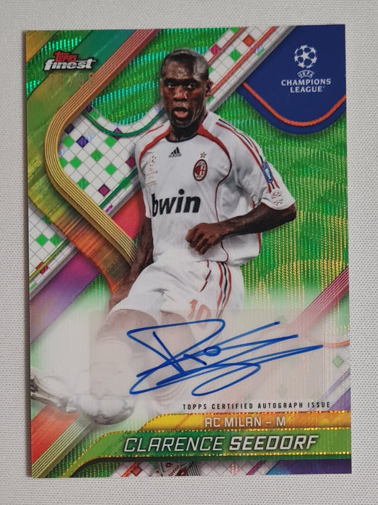 Clarence Seedorf - 2025 Topps Finest AC Milan (CL) #BA-CS Green /99 Autograph
