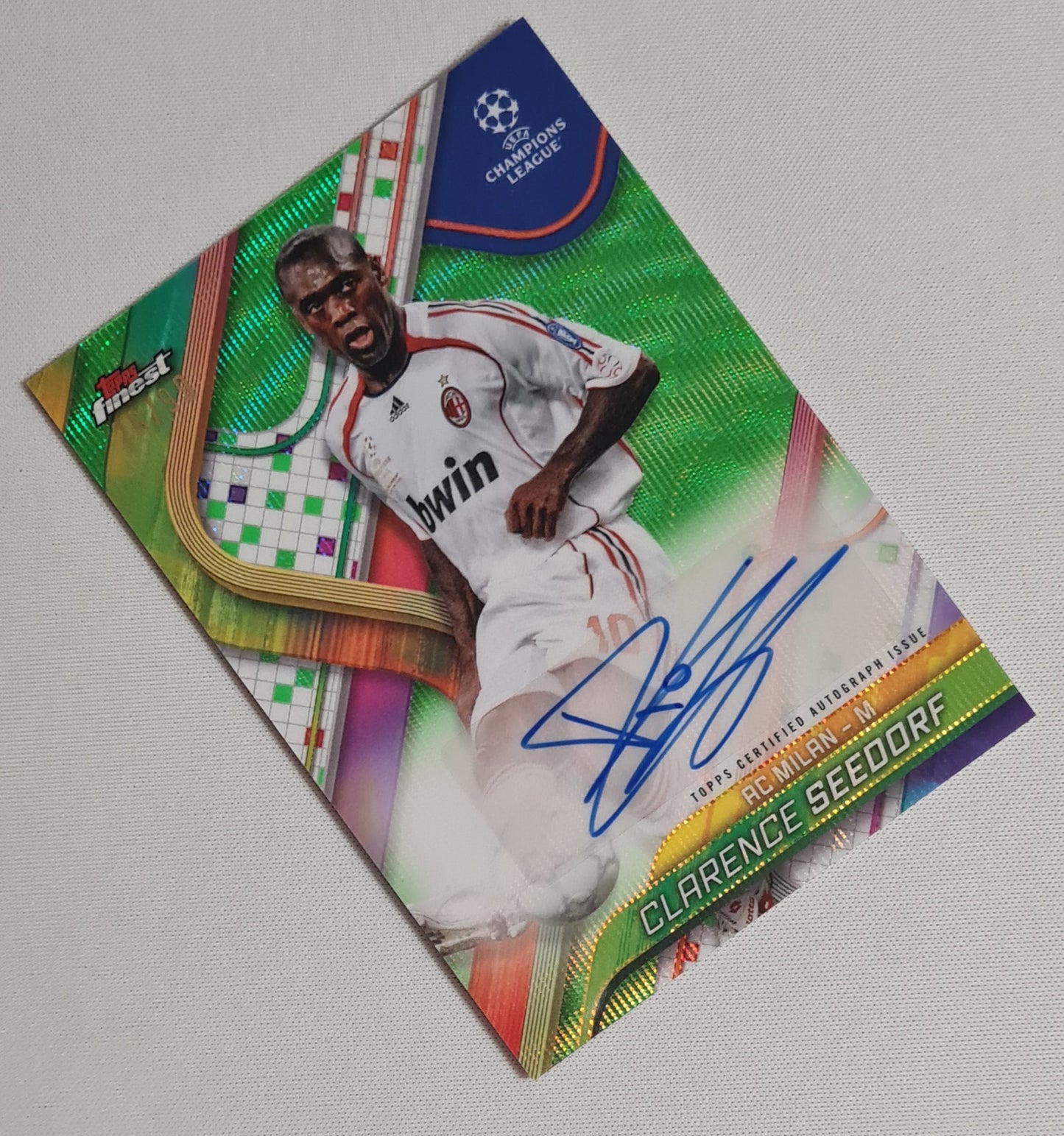 Clarence Seedorf - 2025 Topps Finest AC Milan (CL) #BA-CS Green /99 Autograph