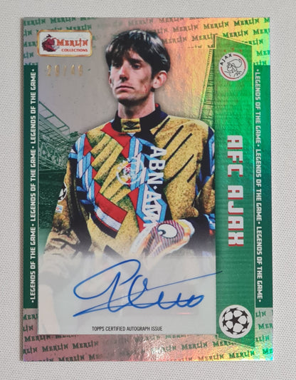 Edwin van der Sar - 2023 Topps Merlin Heritage  - Legends of the Game - AFC Ajax (CL) #116 /49 Autograph