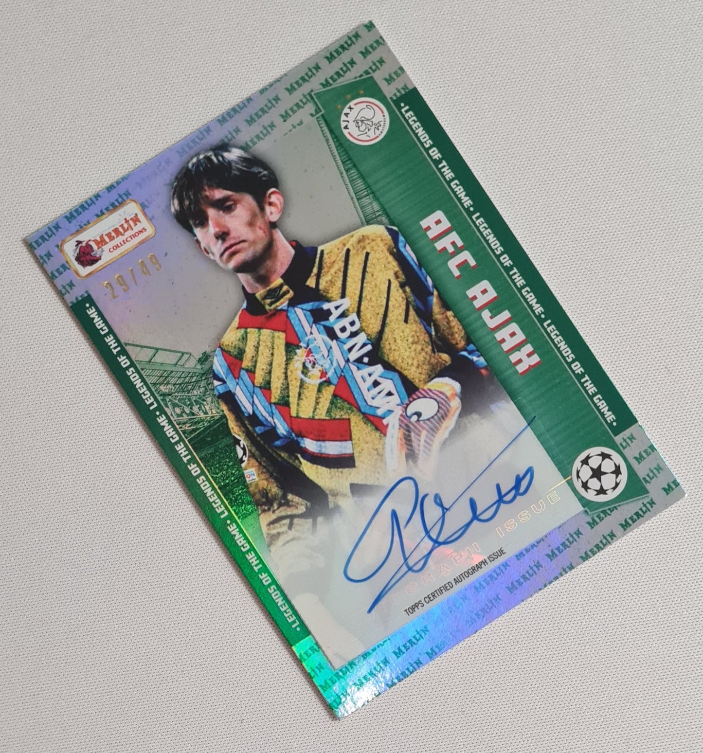 Edwin van der Sar - 2023 Topps Merlin Heritage  - Legends of the Game - AFC Ajax (CL) #116 /49 Autograph