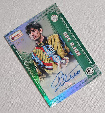 Edwin van der Sar - 2023 Topps Merlin Heritage  - Legends of the Game - AFC Ajax (CL) #116 /49 Autograph