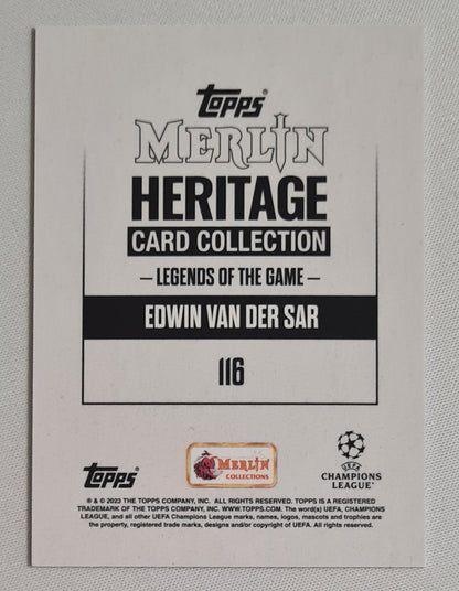 Edwin van der Sar - 2023 Topps Merlin Heritage  - Legends of the Game - AFC Ajax (CL) #116 /49 Autograph