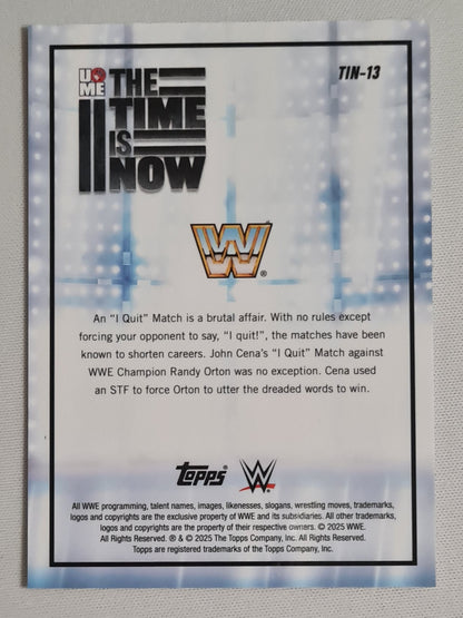 John Cena - 2025 Topps Chrome WWE Wrestling The Time is Now #TIN-13 Refractor