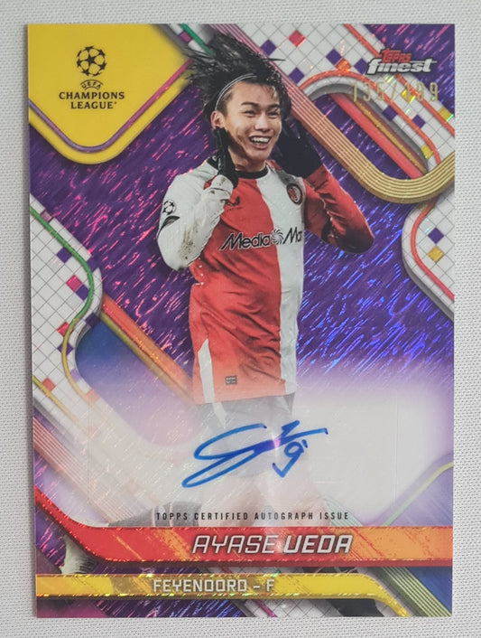 Ayase Ueda - 2025 Topps Finest Feyenoord Rotterdam (CL) #BA-AU Purple /199 /Autograph