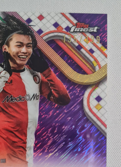 Ayase Ueda - 2025 Topps Finest Feyenoord Rotterdam (CL) #BA-AU Purple /199 /Autograph