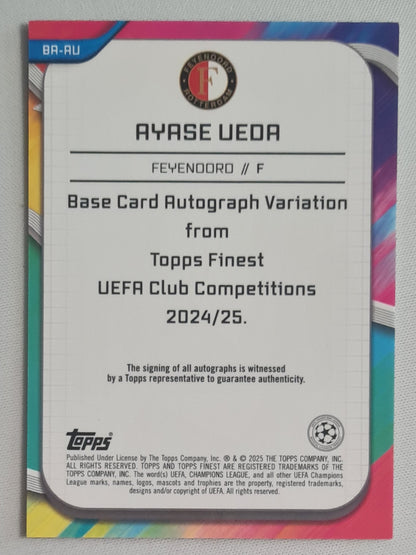 Ayase Ueda - 2025 Topps Finest Feyenoord Rotterdam (CL) #BA-AU Purple /199 /Autograph