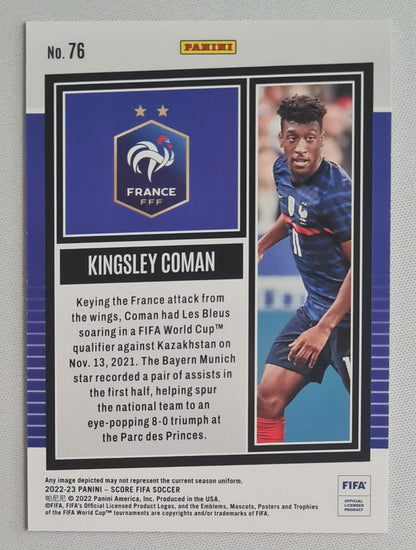 Kingsley Coman - 2022/23 Panini Score FIFA Soccer National Team France #76 Red Swirl /65