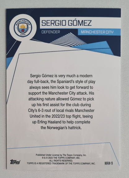 Sergio Gomez - 2023 Topps EPL Manchester City #MAN-9 Refractor /150