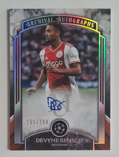 Devyne Rensch - 2023 Topps Archival Autographs AFC Ajax (CL) #AA-DR /299 Autograph