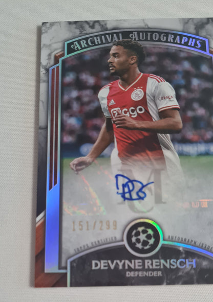 Devyne Rensch - 2023 Topps Archival Autographs AFC Ajax (CL) #AA-DR /299 Autograph