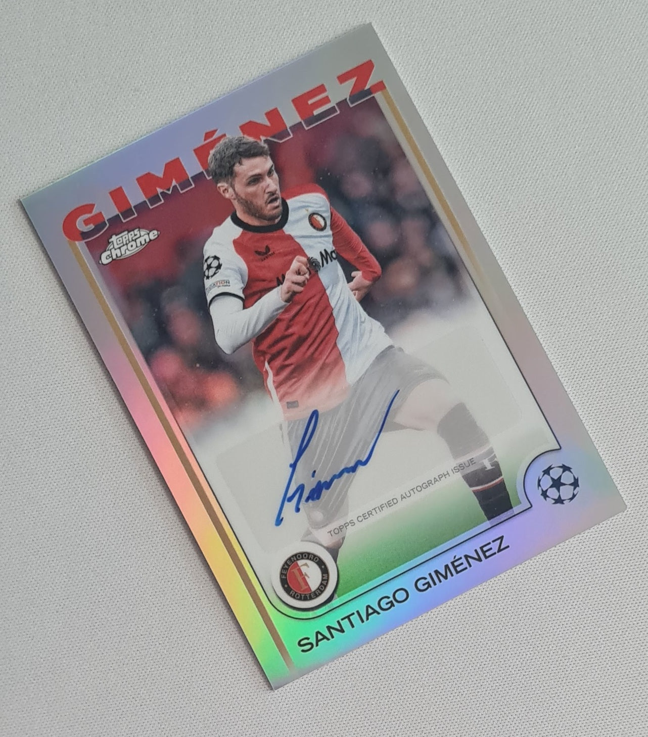 Santiago Gimenez - 2025 Topps Chrome Feyenoord Rotterdam (CL) #CA-GZ Refractor Autograph