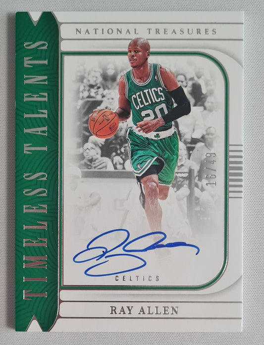 Ray Allen - 2022/23 Panini National Treasures Basketball NBA Boston Celtics #TTS-RAY /49 On-Card Autograph RARE!