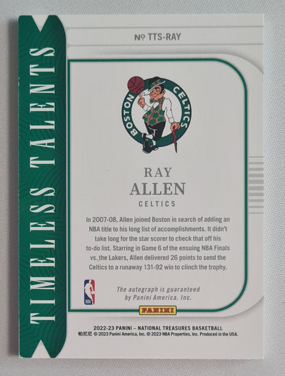 Ray Allen - 2022/23 Panini National Treasures Basketball NBA Boston Celtics #TTS-RAY /49 On-Card Autograph RARE!
