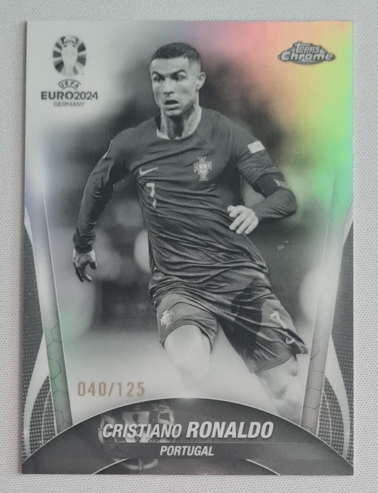 Cristiano Ronaldo - 2024 Topps Chrome UEFA EURO 2024 Germany National Team Portugal #7  Black n White Refractor /125