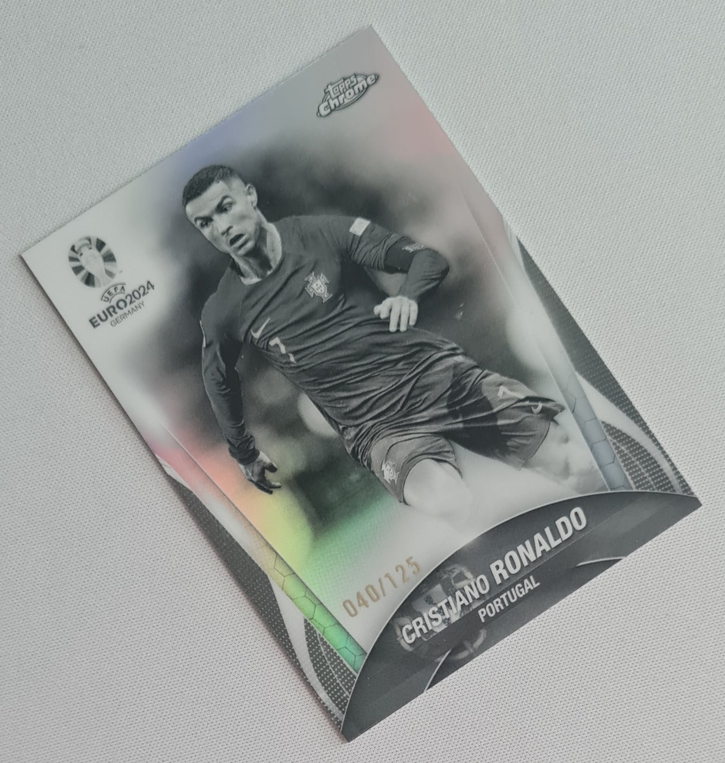 Cristiano Ronaldo - 2024 Topps Chrome UEFA EURO 2024 Germany National Team Portugal #7  Black n White Refractor /125
