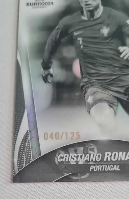 Cristiano Ronaldo - 2024 Topps Chrome UEFA EURO 2024 Germany National Team Portugal #7  Black n White Refractor /125