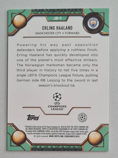 Erling Haaland - 2024 Topps Chrome Manchester City EPL (CL) #JE-1