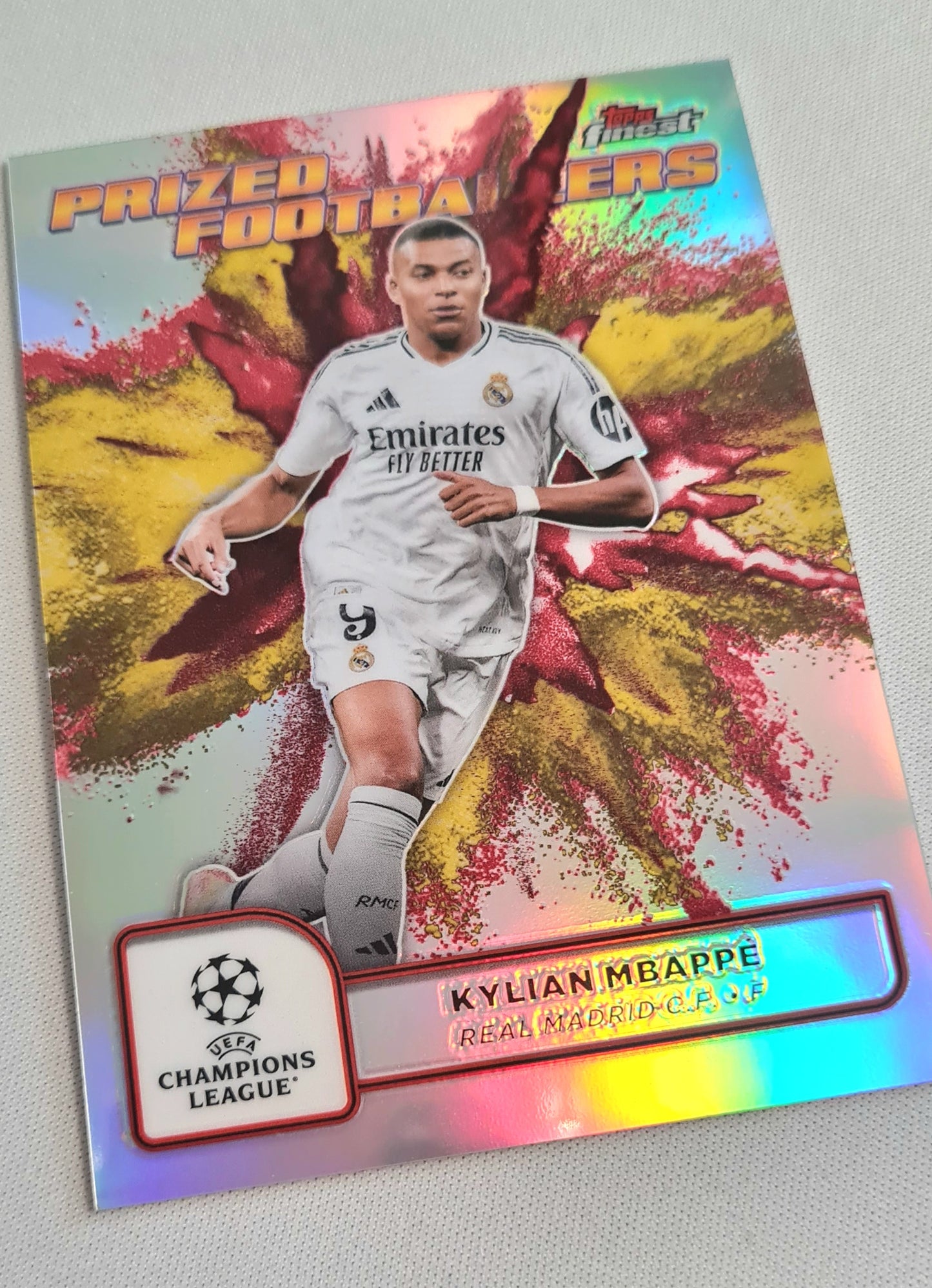 Kylian Mbappe - 2025 Topps Finest Prized Footballers Fusion Yellow Real Madrid C.F. (CL)#PFF-13